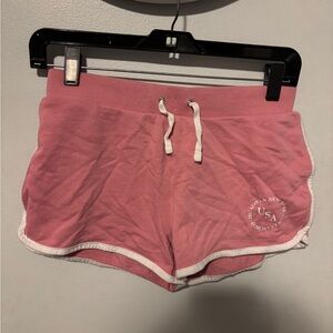 New Look Pink Athletic Lounge Shorts with White Trim